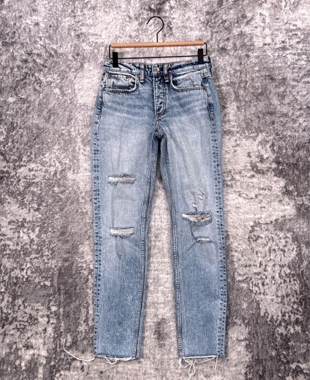 Rag & Bone Jeans 23 Womens Rosa Mid Rise Boyfriend Distress Denim